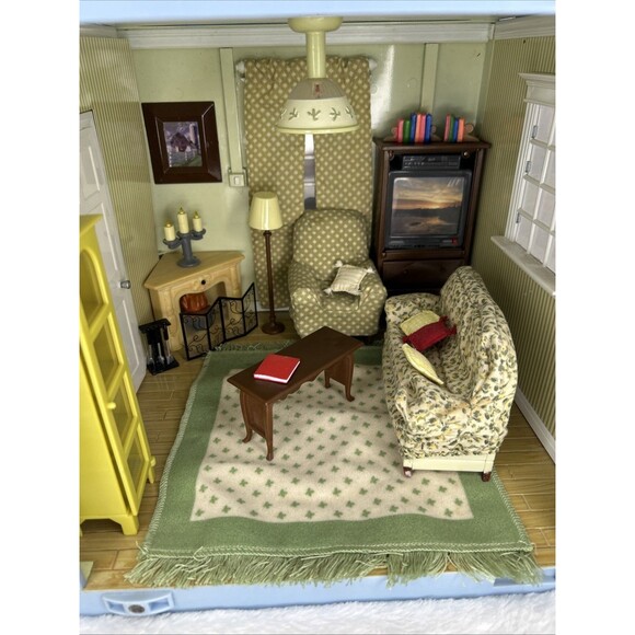 Laura Ashley Jazwares Room by Room Dollhouse Living Room Spare Curtains 10" Cube - Picture 3 of 16